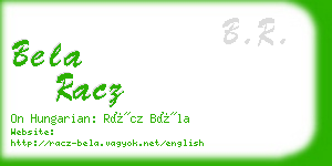 bela racz business card